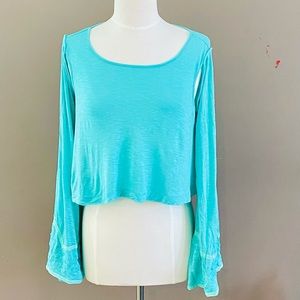 BUFFALO Bell Bottom Sleeve Open Shirt Size S